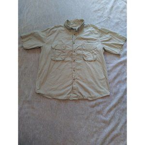 Canyon Creek Mens L Vented Fishing Camping Shirt Button Up Light Brown